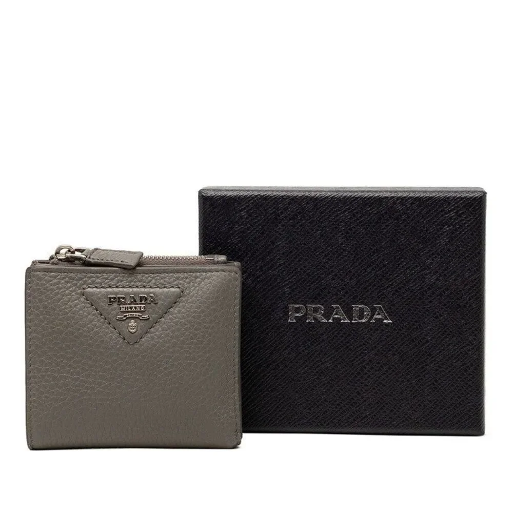 Prada Triangle Logo Compact Wallet